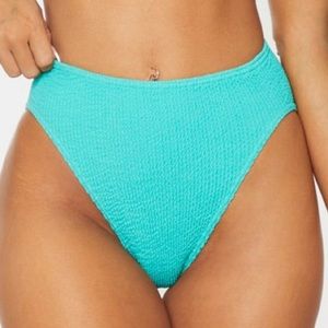 Aqua Crinkle High Waisted Bikini Bottom